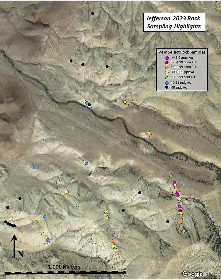 Rock Sample Results Map